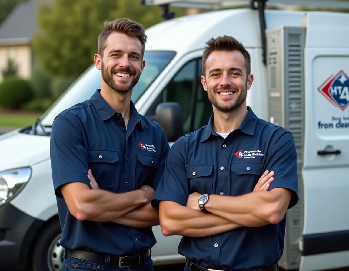 Boston Air Duct Cleaners technicians with service truck and equipment